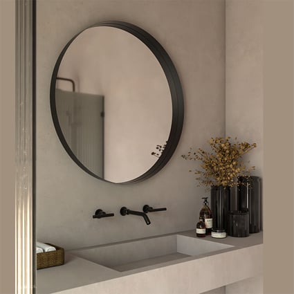 Καθρέπτης Iron Circle Black Ø80 cm 